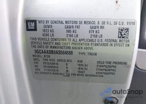 2010 Chevrolet Hhr Panel Ls из США, поврежденный, VIN 3GCAAADB0AS584588